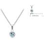 Little Girls Sterling Silver Simulated March Birthstone Heart Pendant Necklace (13 in)