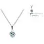 Little Girls Sterling Silver Simulated March Birthstone Heart Pendant Necklace (13 in)