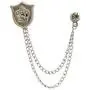 Knighthood Silver Shield with Crown Engraving Brooch Knighthood Silver Shield with Crown Engraving Brooch
