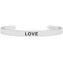 Silver Love Bracelet For Women - Adjustable Cuff Stainless Steel Bracelet - Inspirational and Simple Bangle - Fits Kids, Teenage Girls, and Adults