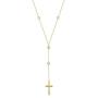 18K Yellow Gold Plated Sterling Silver CZ Rosary 18'' Chain with 2'' Extender.
