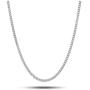 Pori Jewelers Genuine Platinum 950 Solid Diamond Cut Cuban/Curb Chain Necklace -1.0mm Thick