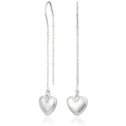 Lucky Brand Mini Heart Threader Earrings, Silver, JWEL4494