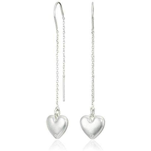 Lucky Brand Mini Heart Threader Earrings, Silver, JWEL4494