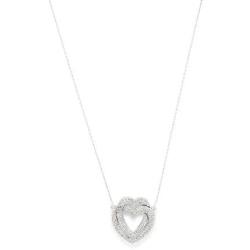 Quality Jewels 1 Carat Diamond Heart Pendant Necklace, 925 Sterling Silver Heart Necklace for Women and Girls, 18'' Cable Chain