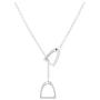 JOYID Stainless Steel Double Horseshoe Pendant Necklace Simple Horse Stirrup Jewelry for Women Girls Gift