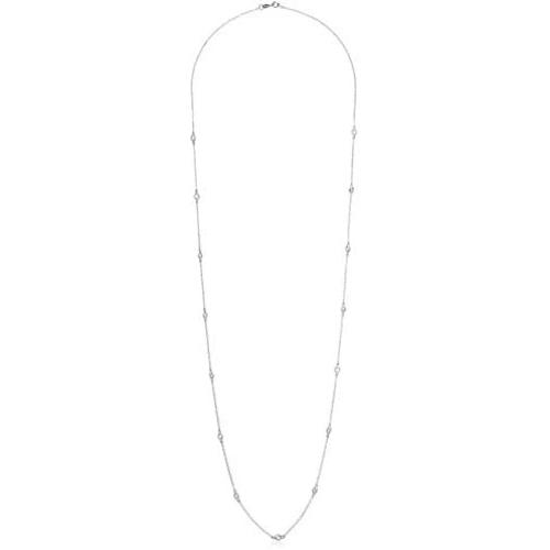 Amazon Essentials Sterling Silver AAA Cubic Zirconia Station Necklace