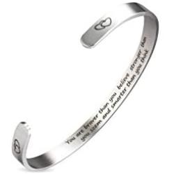 A N KINGPiiN Inspirational Bracelets for Women Inspirational Gift for Women Girls Men Motivational Birthday Cuff Bangle Friendship Personalized Mantra Jewelry Come Gift Box
