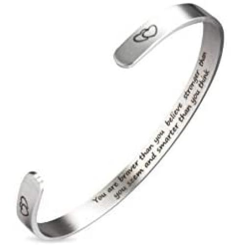 A N KINGPiiN Inspirational Bracelets for Women Inspirational Gift for Women Girls Men Motivational Birthday Cuff Bangle Friendship Personalized Mantra Jewelry Come Gift Box