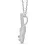 14K Gold Over Sterling Silver White CZ Playboy Bunny Pendant Necklace 14K Gold Over Sterling Silver White CZ Playboy Bunny Pendant Necklace