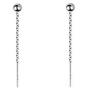 Threader Bead Tassel Drop Earrings for Women Girls S925 Sterling Silver 2mm Tiny Ball Long Chain Dangle Minimalism Ear Piercing Studs Jewelry Hypoallergenic Fashion Gifts