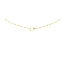 ROSTIVO Simple Choker Necklace for Women Dainty Circle Necklace Choker for Girls (Gold)