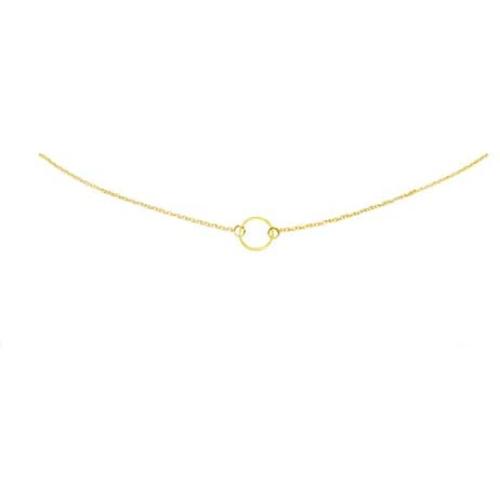 ROSTIVO Simple Choker Necklace for Women Dainty Circle Necklace Choker for Girls (Gold)