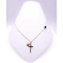 Religious Necklace for Women 18K Gold Plated Chain Cross & Miraculous Pendant Genuine Azabache Protection Jewelry