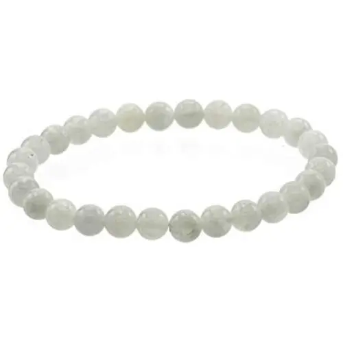 Glossy 6 mm Round Moonstone Stretch Bracelet , 7'' Glossy 6 mm Round Moonstone Stretch Bracelet , 7''