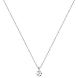 ELLI BY JULIE & GRACE Sterling Silver Swarovski Crystal Solitaire Pendant Necklace, 925 Sterling Silver Necklace for Women, Silver Chains for Women, Length 17.7 inch, Jewelry for Women