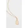 gorjana Womens Griffin Dog Tag Charm Hammered Pendant Necklace, 18K Gold Plated, 19 inch Chain
