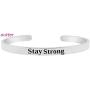 Just Breathe and Keep F-ing Going Mantra Sayings Quotes Cuff Bracelet for Women & Teens, Stay Strong, Strength Encouragement Jewelry Gifts for Her