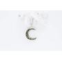 ONDAISY Black Cz Gypsy Planet Half Crescent Sailor Luna Moon Pendant Charm Chain Necklace