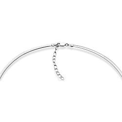 MiaBella 925 Sterling Silver Italian 2mm or 2.5mm Solid Dome Omega Link Chain Necklace for Women 16+2 Adjustable Length Made in Italy