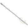 Pori Jewelers 925 Sterling Silver Figaro Pave Chain Necklace - 4mm - 7mm - Made in Italy