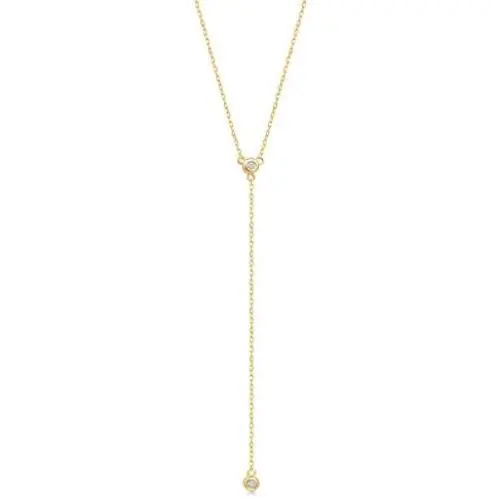 GELIN 14k Yellow Gold 0,02 ct Diamond Teardrop Pendant Y Necklace for Women, Surprise Fine Jewellery ,18 inch GELIN 14k Yellow Gold 0,02 ct Diamond Teardrop Pendant Y Necklace for Women, Surprise Fine Jewellery ,18 inch