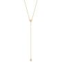 GELIN 14k Yellow Gold 0,02 ct Diamond Teardrop Pendant Y Necklace for Women, Surprise Fine Jewellery ,18 inch