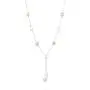 FABIN JEWELRY White Pearls Purple and Pink Pearls on a Sterling Silver Lariat Necklace 18.5'' Plus 2.75'' Extension…