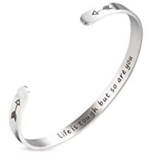 A N KINGPiiN Inspirational Bracelets for Women Inspirational Gift for Women Girls Men Motivational Birthday Cuff Bangle Friendship Personalized Mantra Jewelry Come Gift Box
