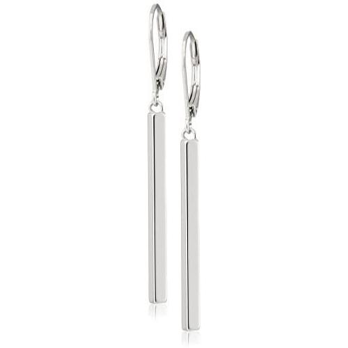 Sterling Silver Vertical Bar Dangle Earrings