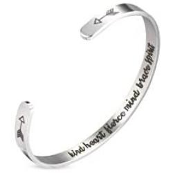 A N KINGPiiN Inspirational Bracelets for Women Inspirational Gift for Women Girls Men Motivational Birthday Cuff Bangle Friendship Personalized Mantra Jewelry Come Gift Box