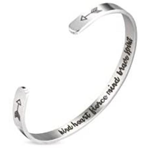 A N KINGPiiN Inspirational Bracelets for Women Inspirational Gift for Women Girls Men Motivational Birthday Cuff Bangle Friendship Personalized Mantra Jewelry Come Gift Box