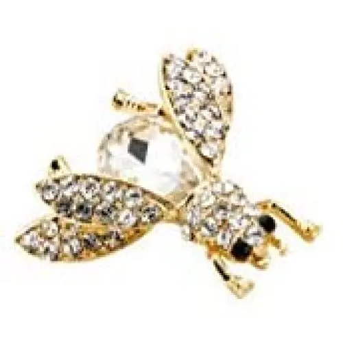 Knighthood Clear Stone Swarovski and Gold Detailing Bee Brooch Knighthood Clear Stone Swarovski and Gold Detailing Bee Brooch