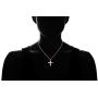 Barzel Rose Gold & White Gold Plated Created Opal Cross Chain with Pendant