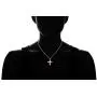 Barzel Rose Gold & White Gold Plated Created Opal Cross Chain with Pendant Barzel Rose Gold & White Gold Plated Created Opal Cross Chain with Pendant
