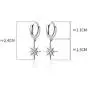 CZ Starburst Star Dangle Drop Earrings for Women Girls Sensitive Ear S925 Sterling Silver Hypoallergenic Sleeper Cuff Small Hoop Cartilage With Charm Crystal Dangling Gifts for Best Friend Birthday