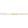 14k Yellow Gold Paperclip Chain Bracelet, 7''