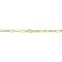 14k Yellow Gold Paperclip Chain Bracelet, 7''