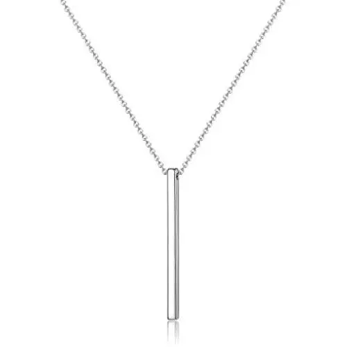 Sllaiss 925 Sterling Silver Bar Necklace For Women Girls Plain Vertical Engravable Pendant Necklace Mothers Day Birthday Jewelry Gift Sllaiss 925 Sterling Silver Bar Necklace For Women Girls Plain Vertical Engravable Pendant Necklace Mothers Day Birthday Jewelry Gift
