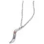 PJ Stainless Steel Rhinestone Rainbow Gay Lesbian Pride Wave Shape Pendant Necklace with 20'' Chain
