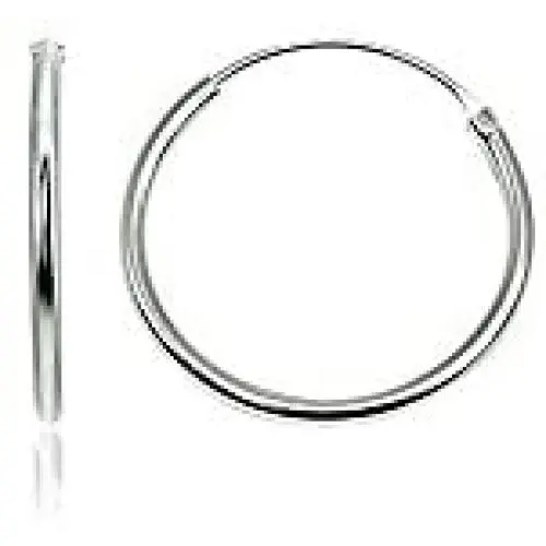 Sterling Silver Small Medium Large Endless Round Thin Lightweight Unisex Continuous Hoop Earrings Sterling Silver Small Medium Large Endless Round Thin Lightweight Unisex Continuous Hoop Earrings
