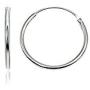 Sterling Silver Small Medium Large Endless Round Thin Lightweight Unisex Continuous Hoop Earrings