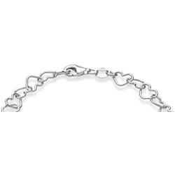 Miabella Sterling Silver Italian 5mm Rolo Heart Link Chain Bracelet for Women Teen Girls 6.5, 7, 7.5, 8 Inch Made in Italy