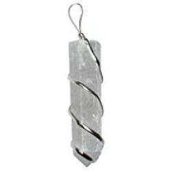 Arts Of Creation Beautiful Selenite Raw Crystal Pendant Necklace with Silver Plated Black Thread Real Gemstone Chakra Healing Charm Diwali Gift Birthday Gift