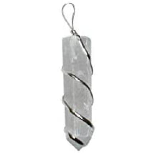 Arts Of Creation Beautiful Selenite Raw Crystal Pendant Necklace with Silver Plated Black Thread Real Gemstone Chakra Healing Charm Diwali Gift Birthday Gift