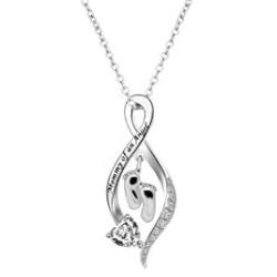 YMHOP Mommy of an Angel Necklace Sterling Silver Miscarriage Memorial Jewelry Sympathy Gift Stillborn Pendant Necklace for Women Mother