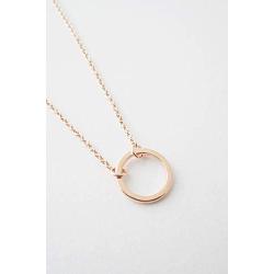 HONEYCAT Gold, Rose Gold, or Silver Mini Karma Open Circle Orbit Necklace | Minimalist, Delicate Jewelry