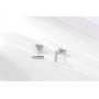 Small Sterling Silver Stud Earrings for Women, Dainty Geometric Cubic Zirconia Earring Studs - Mini Bar, Circle, Lightning Bolt, Moon Stud Earrings | Hypoallergenic Jewelry Gifts for Men Boys Girls