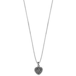 Boma Jewelry Sterling Silver Marcasite Heart Necklace, 18 inches
