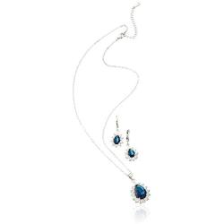 Crystalline Azuria Jewelry Sets for Women - Costume Jewelry Sets - Wedding Jewelry Set with Necklace and Earring - Cubic Zirconia Bridesmaid Jewelry - Formal Event Prom Jewelry